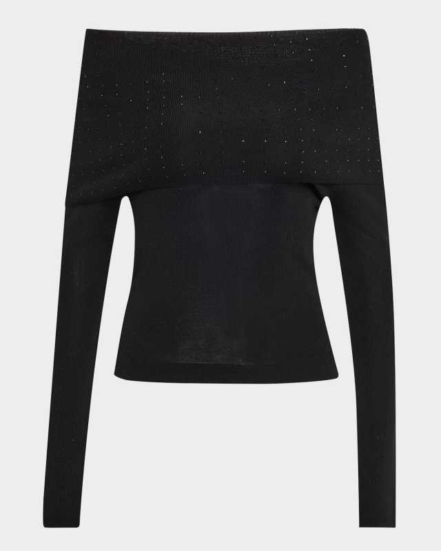 Aura Embellished Off-The-Shoulder Sweat